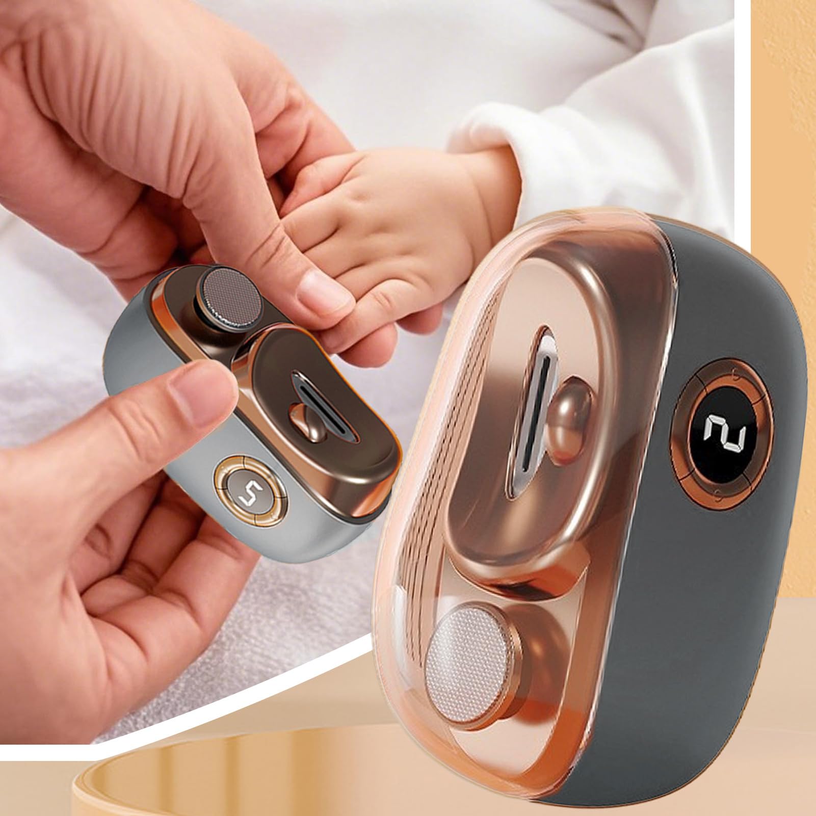 Cortauñas eléctrico automático Ajuste Silencioso de 3 Velocidades | Cortaúñas Portátil para Pies para personas mayores mujeres hombres peluqueros manicuristas hogar oficina viaje dormitorio