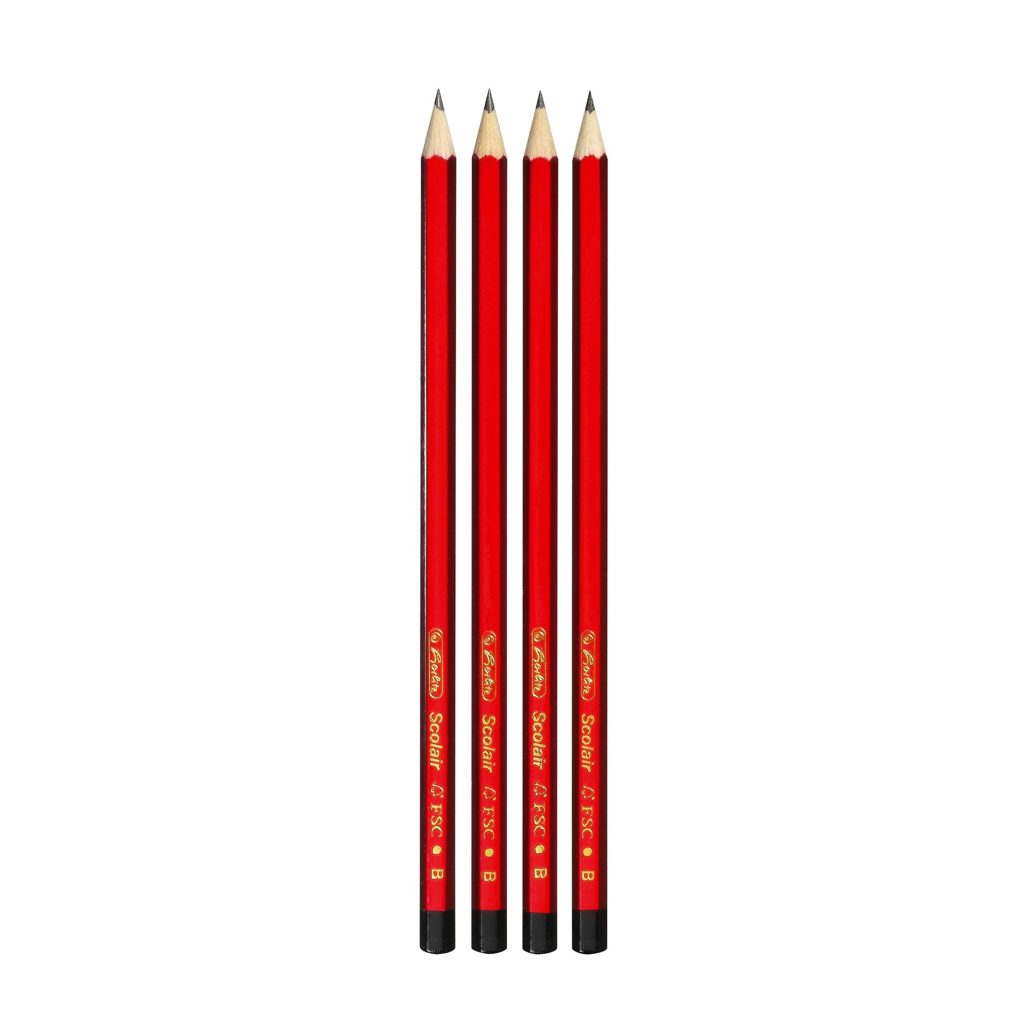 Herlitz Ołówki Scolair, B, nietłukące się wkłady, 4 sztuki w blistrze