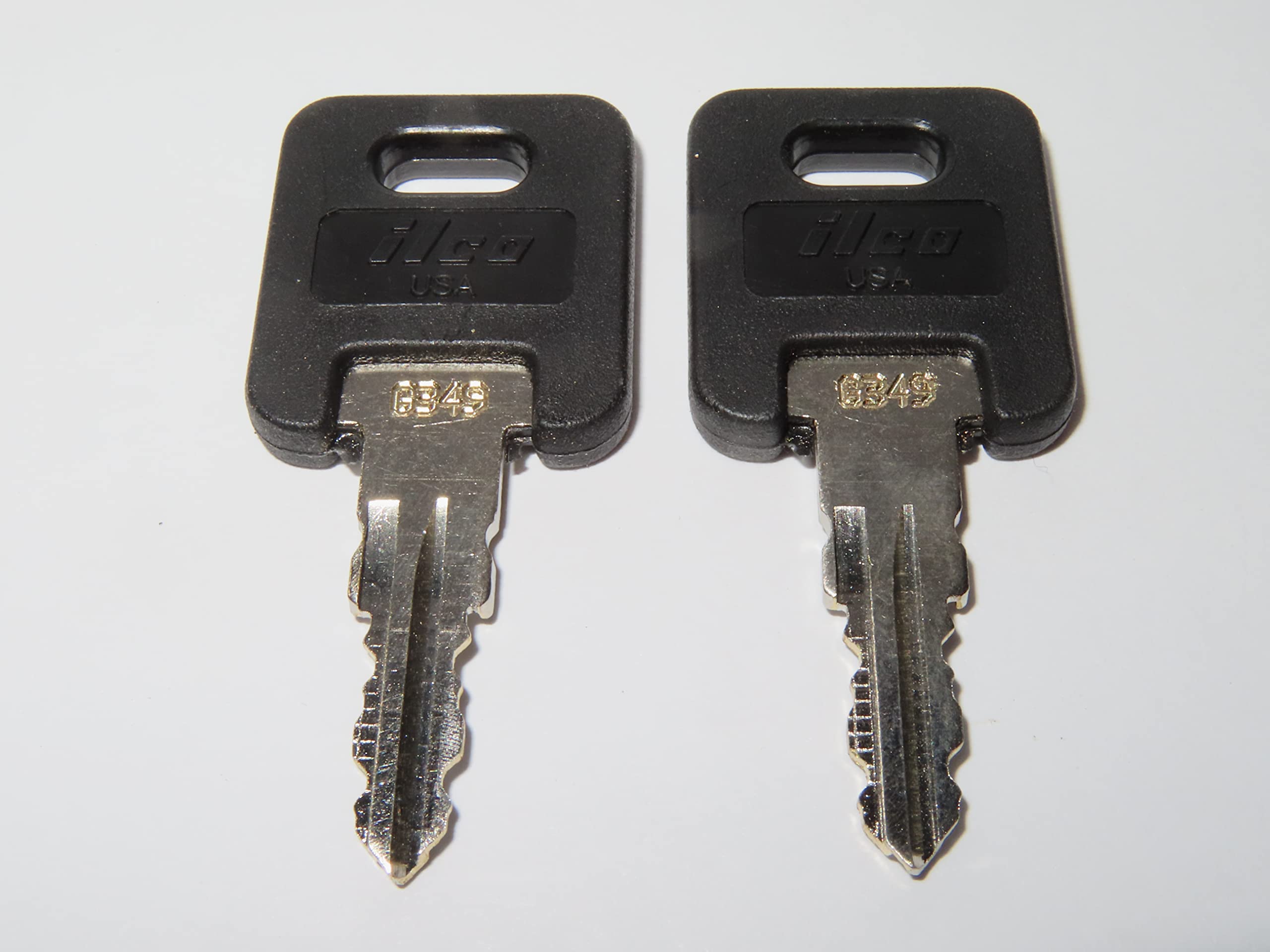 Global Link RVs Motorhome Trailer Keys 2 ILCO Black TOP Keys Cut to Key/Lock Number from G301 to G351 ILCO FIC3P Black TOP Keys for Global Link Lock
