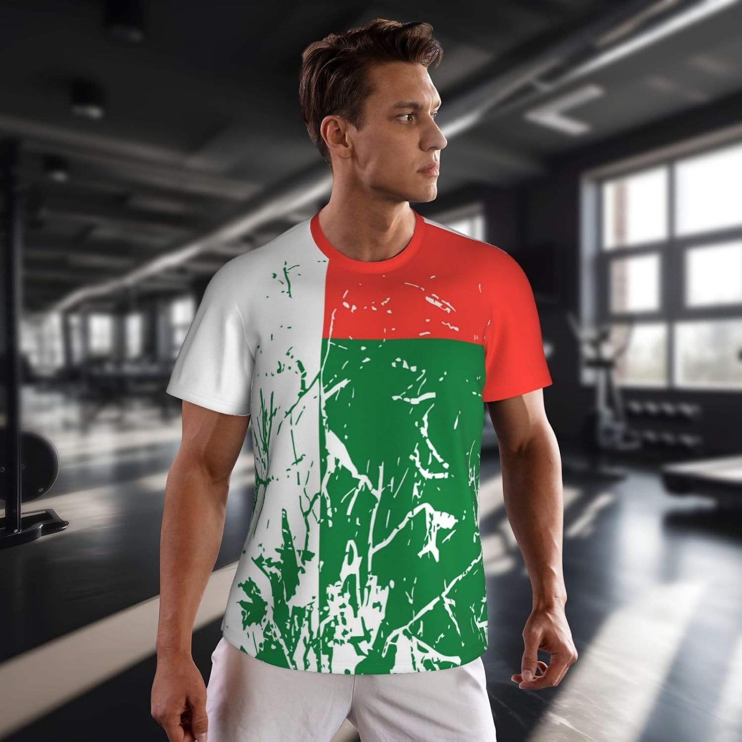 Madagascar Flag Grain Team Mesh T-Shirt Jerseys for Running Cycling Soccer Fans Tennis Fitness Sports