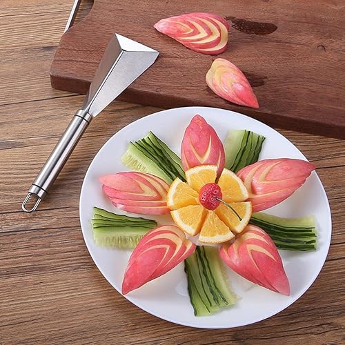 Miniatura 7 de Cortador de tallado de frutas, cuchillas de grabado, fácil de usar y, acero inoxidable, herramientas de decoración de platos de bricolaje para