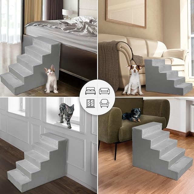 Foto 3 de 5 de MG Design Escalera para Mascotas de Plateado - 5 peldaños