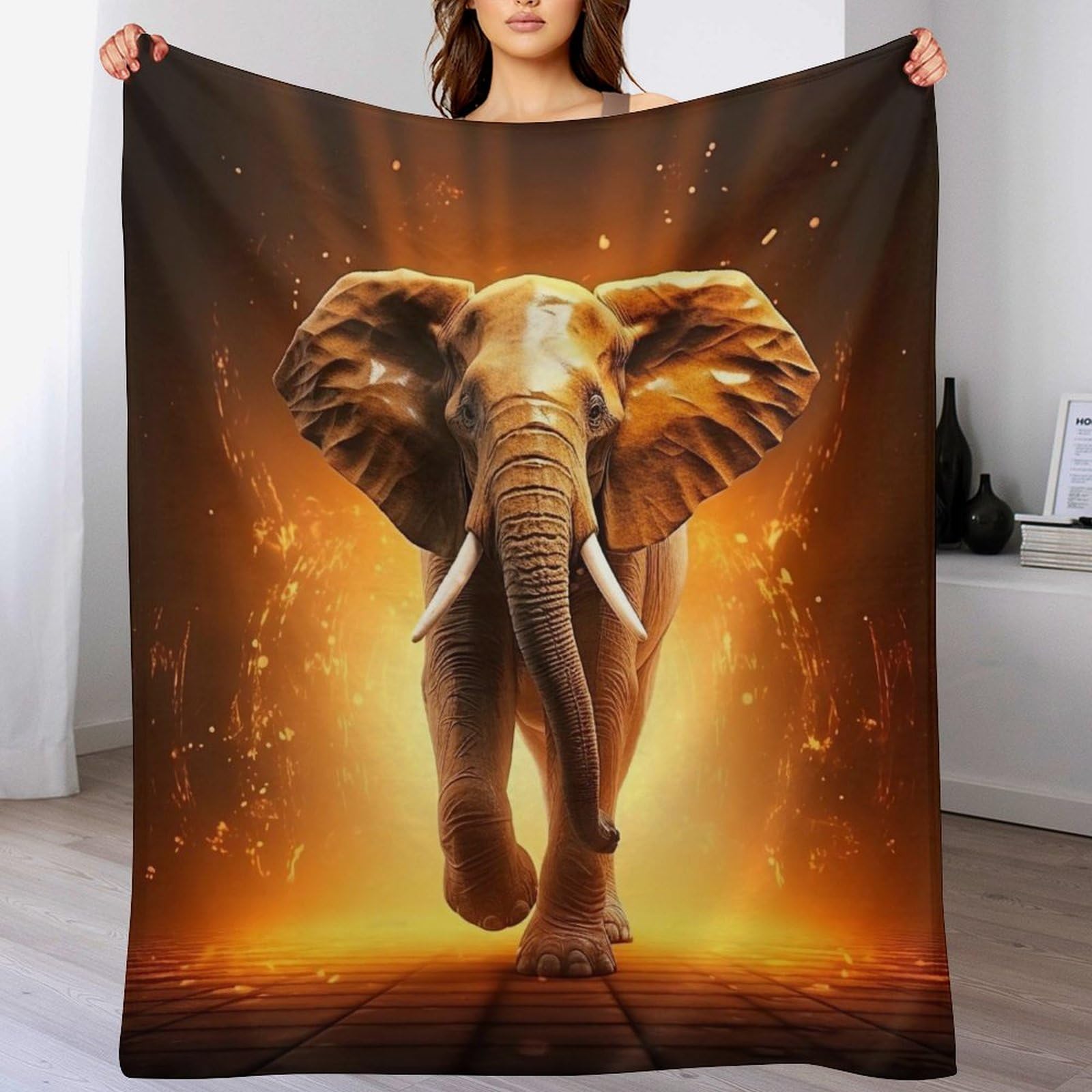 Couverture éléphant flanelle anti-froid pour protéger votre canapé