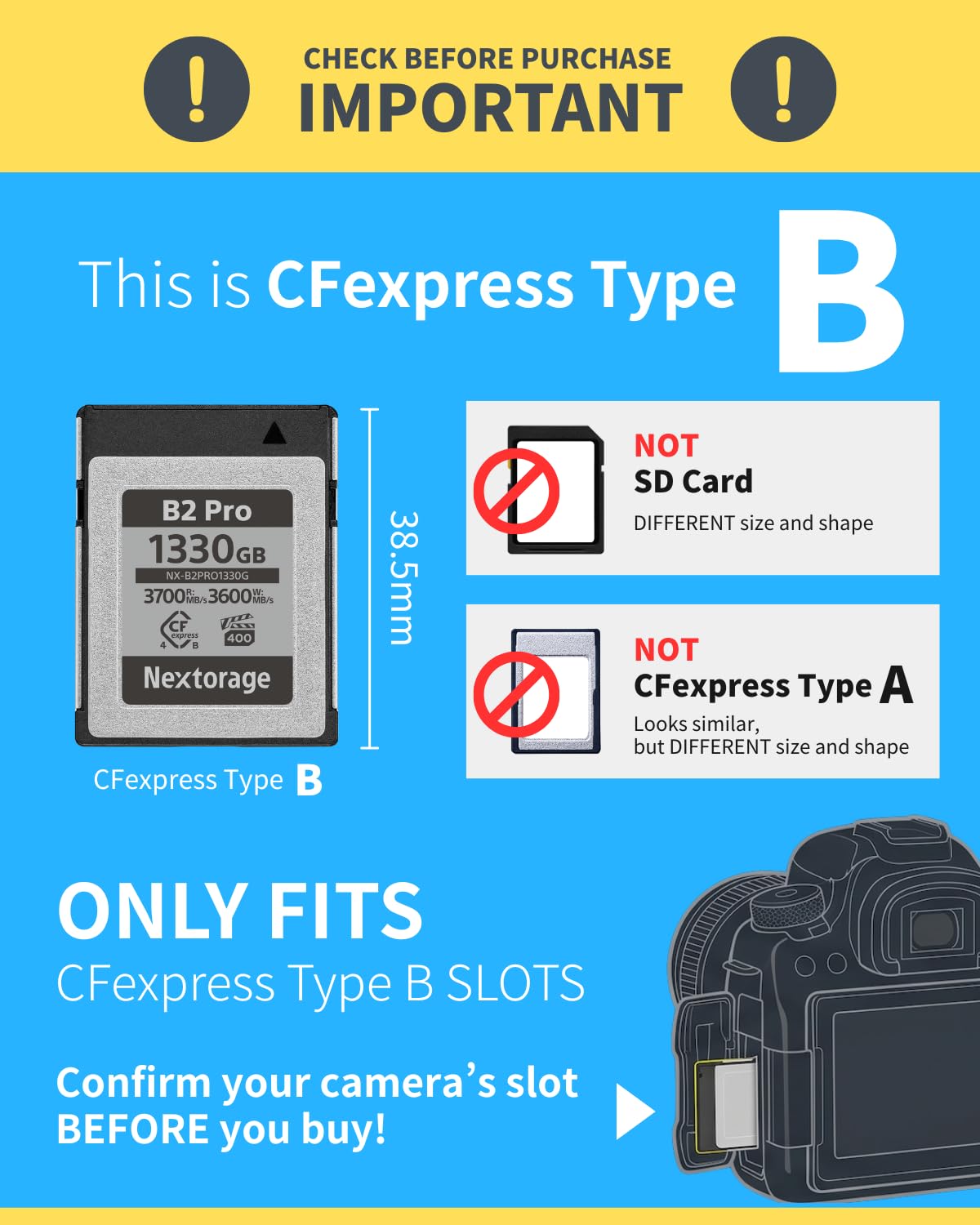Nextorage CFexpress 4.0 Type B 165GB VPG400 Japanese Brand Max