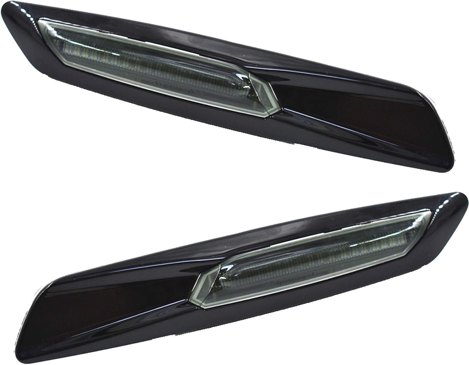 waltyotur 2Pcs Black Smoke Lens F10 Style Amber LED Side