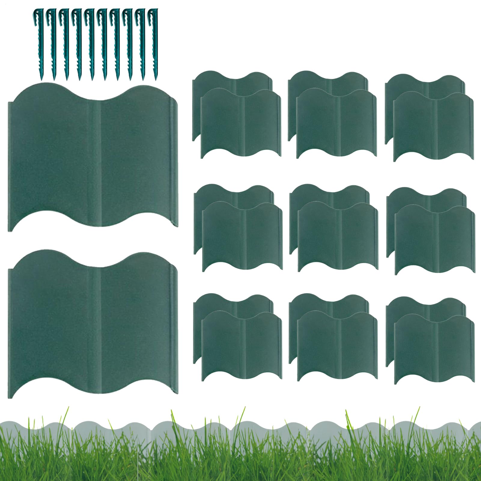 Bordure de jardin flexible en plastique lot de 20 pièces pour délimiter pelouse et parterre