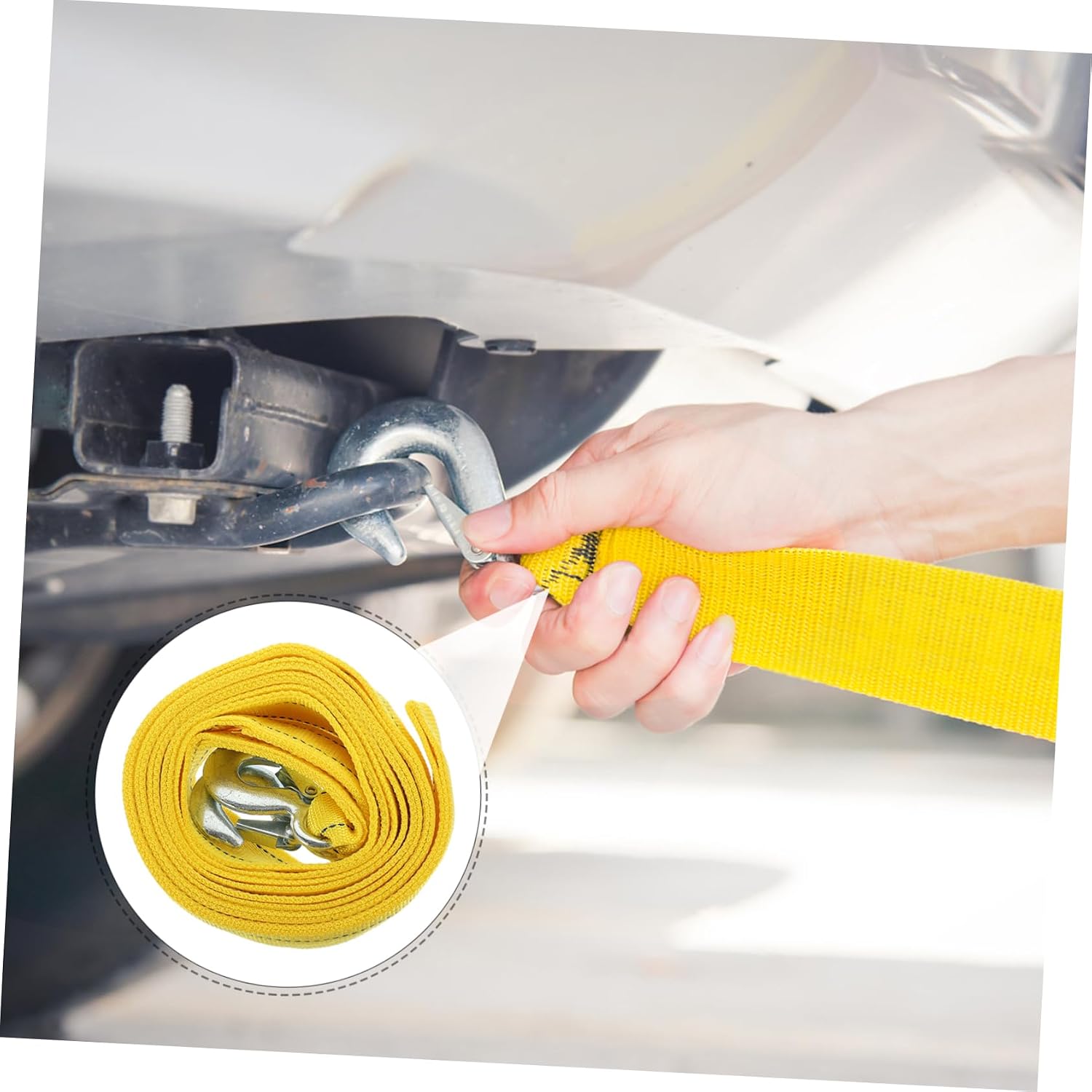 PRETYZOOM Winch Rope Double Thicken Nylon Trailer Tie Down Safe Fluorescent Car Towing Accessories Truck Straps