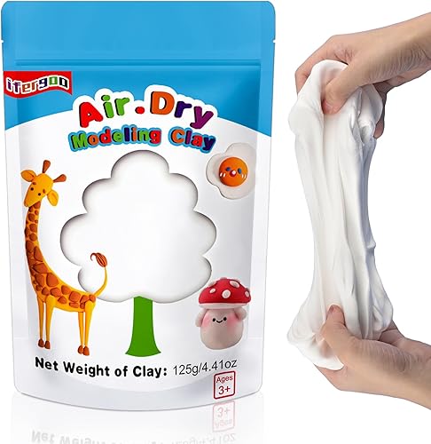 Miniatura 9 de ifergoo Kit de arcilla seca al aire para niños, 60 colores de arcilla mágica para modelar, ultraligero, seguro y no tóxico, juguete de moldeo de 60
