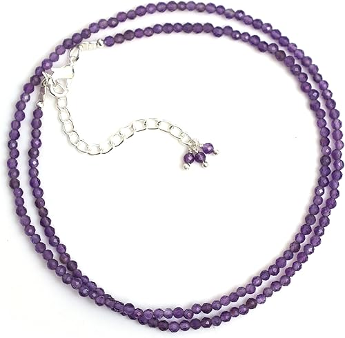 Miniatura 2 de Gempires Collar Natural, Cuentas Facetadas, Cristales de Energía Curativas, Cadena Chapada en Plata, Cumpleaños, Regalo para Ella, Joyería de Gemas