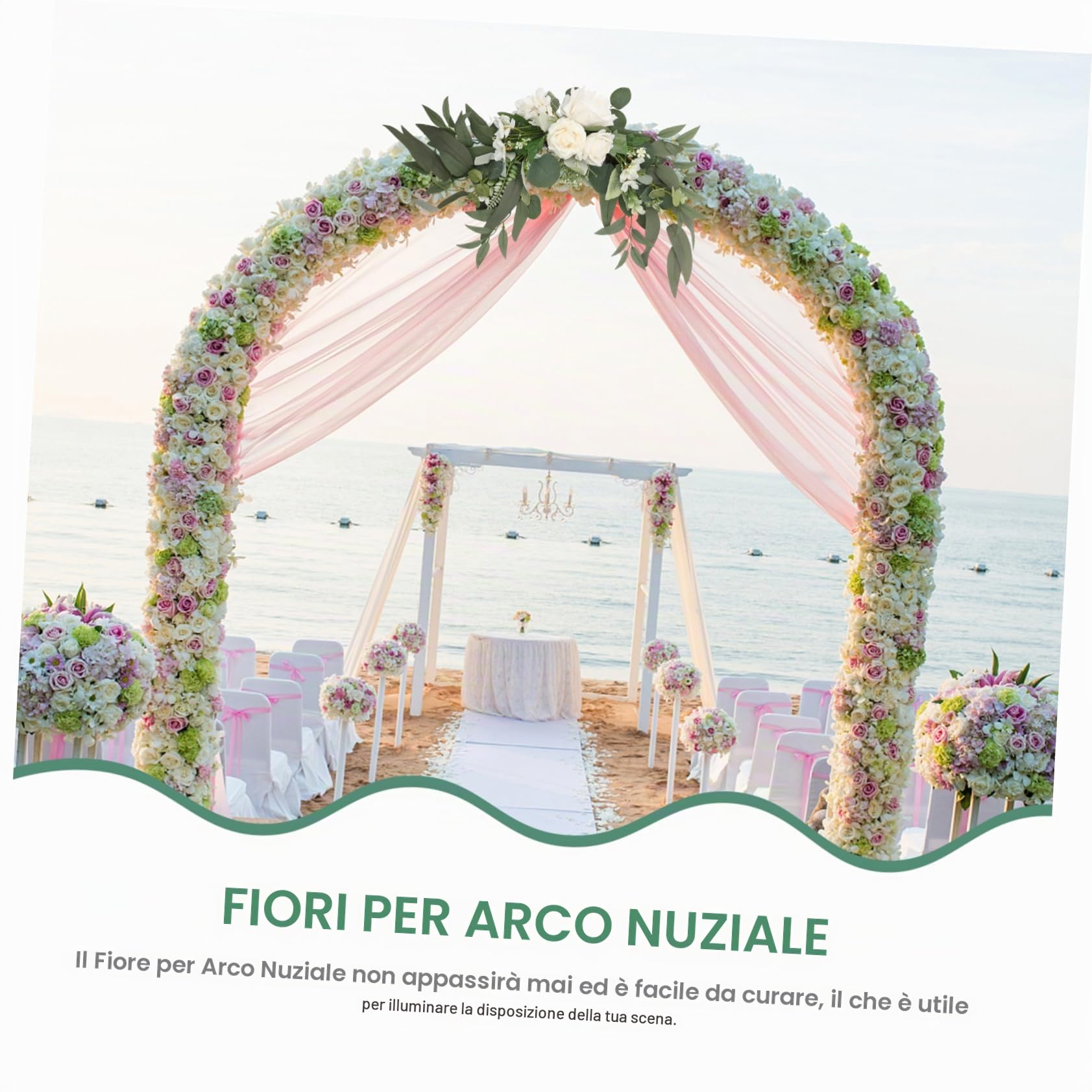 Ciieeo 1set Fiori Artificiali Per Archi Nuziali Decorazione Romantica Di Rosa Per Cerimonie e Ricevimenti Di Matrimonio