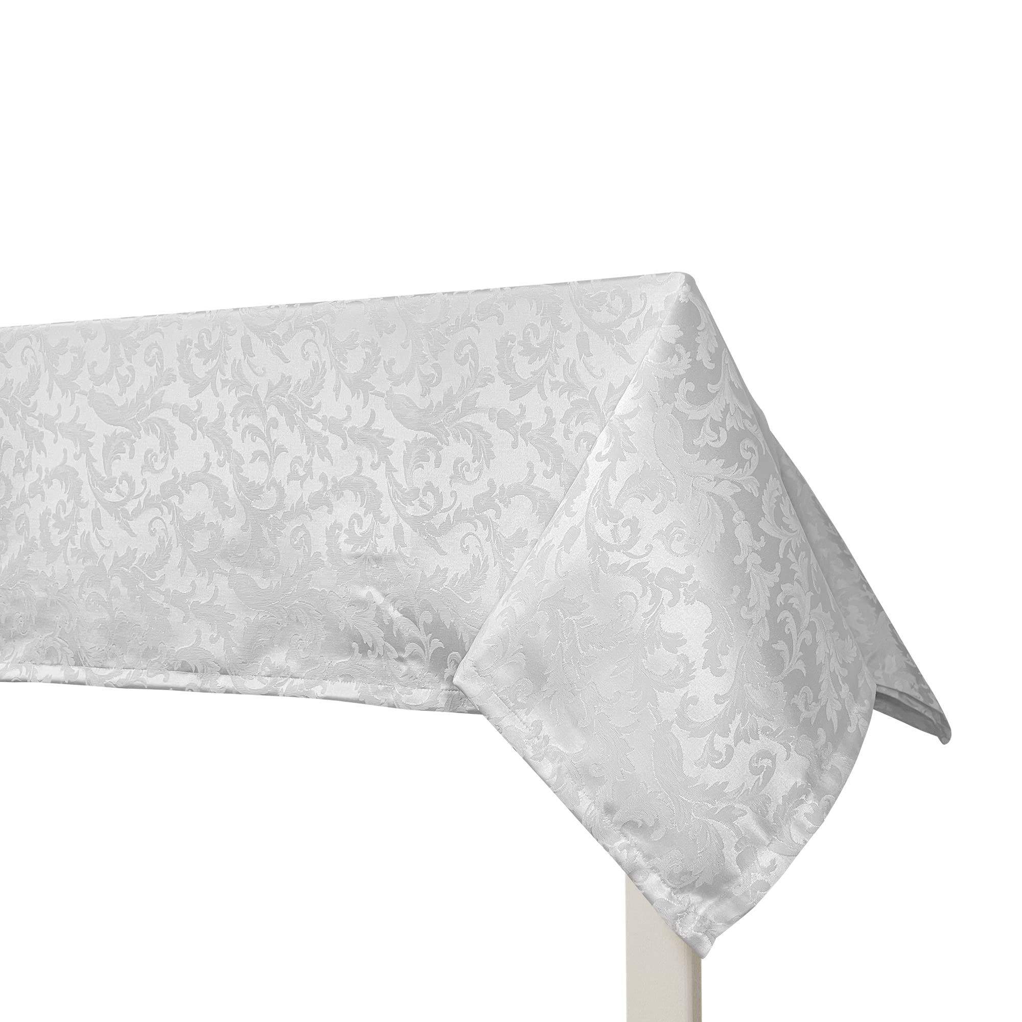 Giovanni Dolcinotti Tischdecke, rechteckig, schmutzabweisend, Weihnachten, 140 x 220 cm, Jacquard Damast, 8 Plätze – 100% Made in Italy – Farbe Weiß
