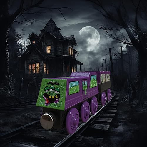 Vista 28 de Paquete de carga de tren de madera de 7 piezas, compatible con todos los juegos de ferrocarriles de madera, Zany Trains Series 1, Quirky Cargo