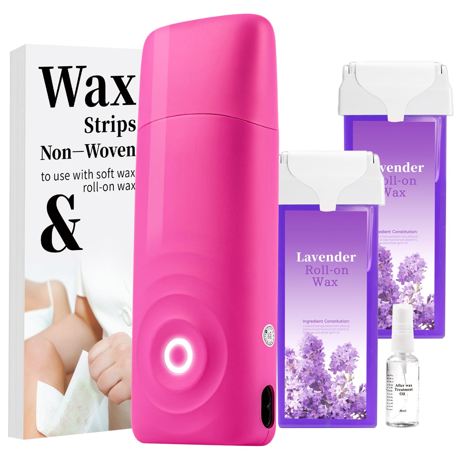 Smart Roll on Wax Kit, Wax Roller Kit for Hair Removal,Waxing Kit at Home, Easy Waxing Kit for Women and Men, Suitable for Beginners Waxing at Home