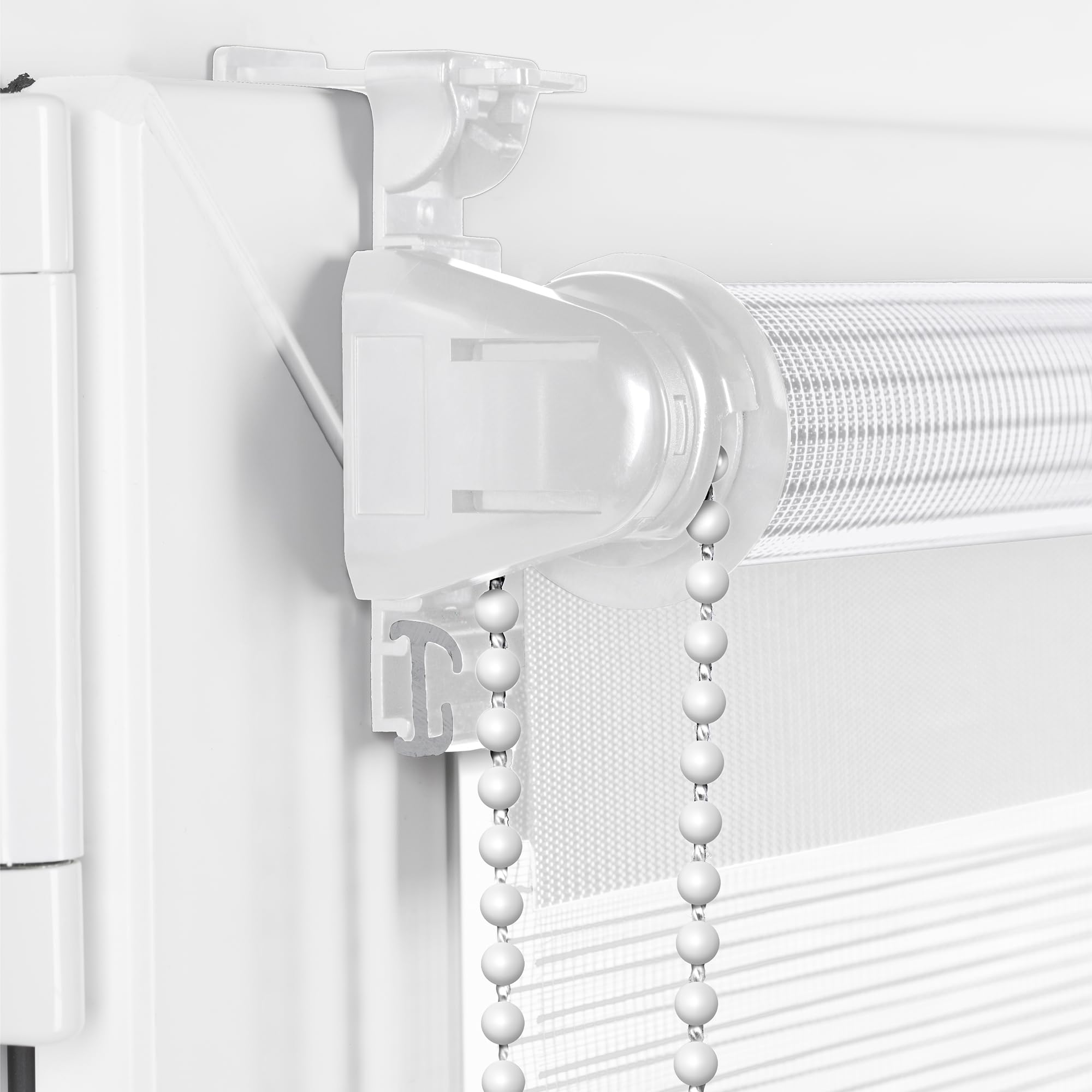 Sonello Double Layer Roller Blind Day and Night without Drilling 60 cm x 130 cm White Easy Clip Fastening No Drilling Zebra Roller Blind for Window or Door Sun Protection - 3