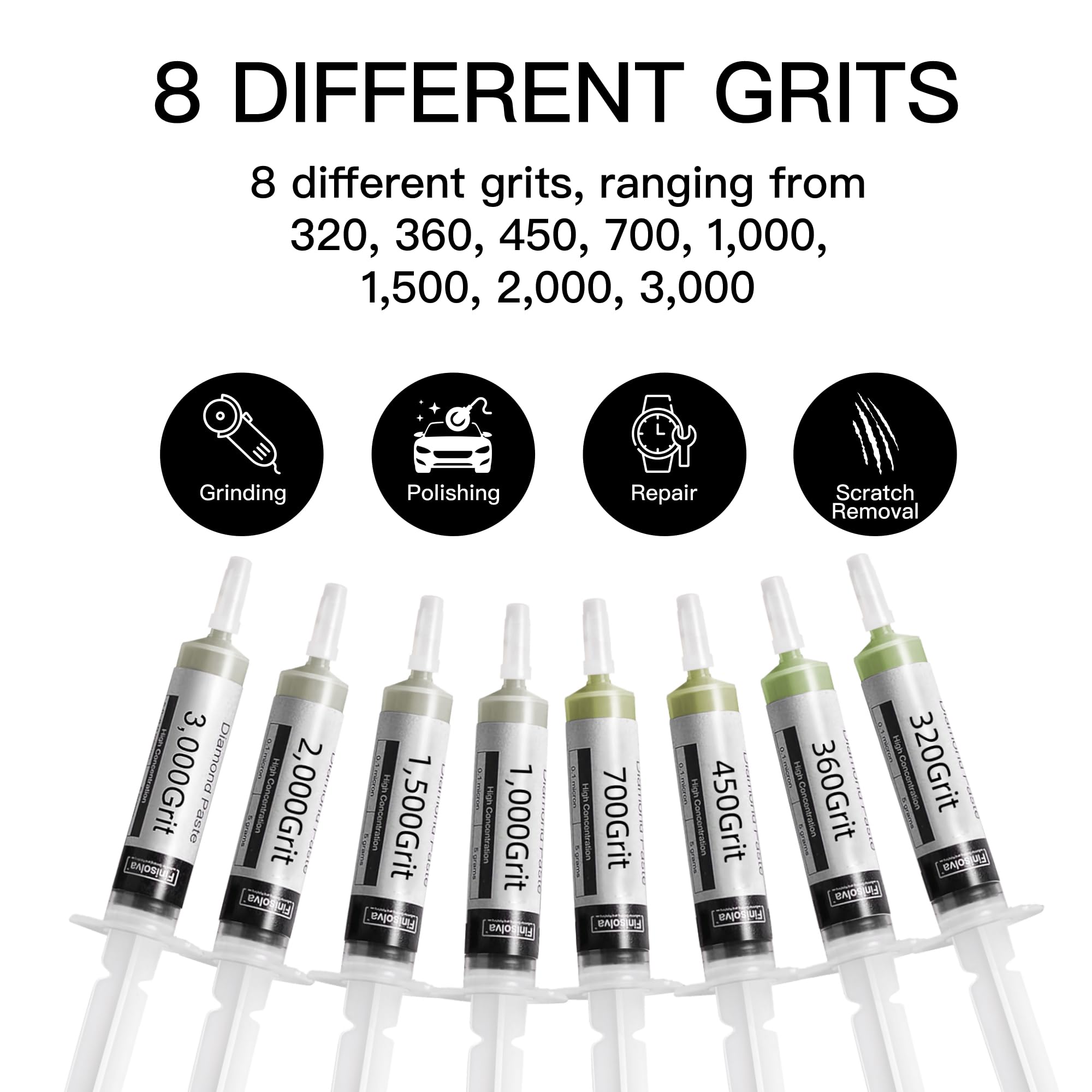 Diamond Polishing Compound Kit - 8 Grits FREE SHIPPING -2