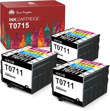 Toner Kingdom T0715 Cartuchos de Tinta de Repuesto para Epson T0711 T0712  T0713 T0714 Multipack Compatible con Epson Stylus SX100 SX105 SX200 SX215  SX218 SX400 SX415 BX300F DX4000 DX8400 (15 Pack) :
