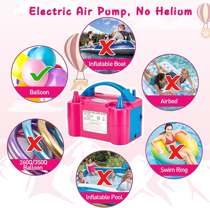 Inflador eléctrico para globos AGPTEK portátil rojo miniatura 3