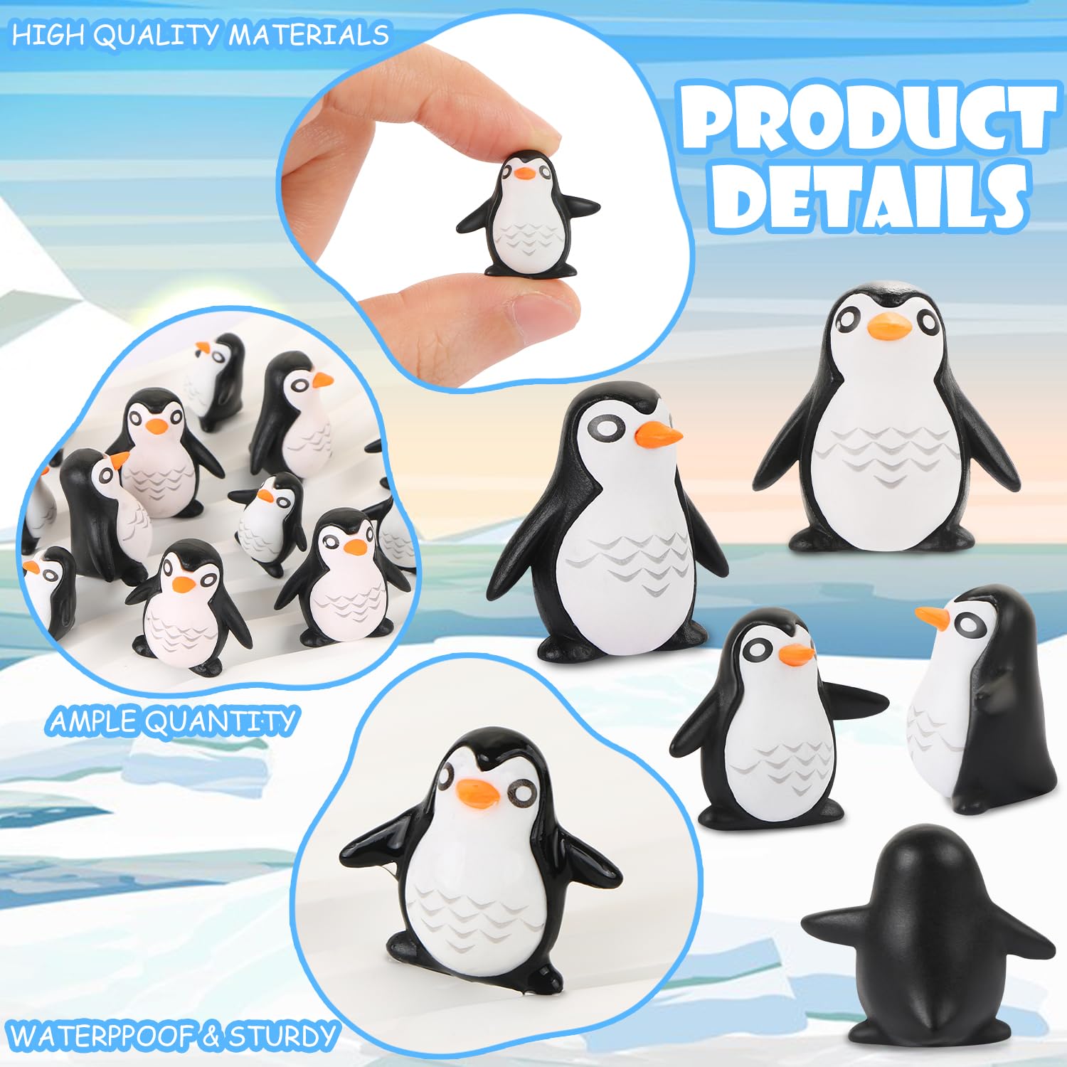 UHOMENY 24pcs Resin Tiny Penguin Statue Cute Mini Penguin Resin Tiny Animals Figurines Cute Black Penguin Cupcake Toppers with box for Garden Landscape Home Decor Cake Decoration DIY Crafts - Image 4