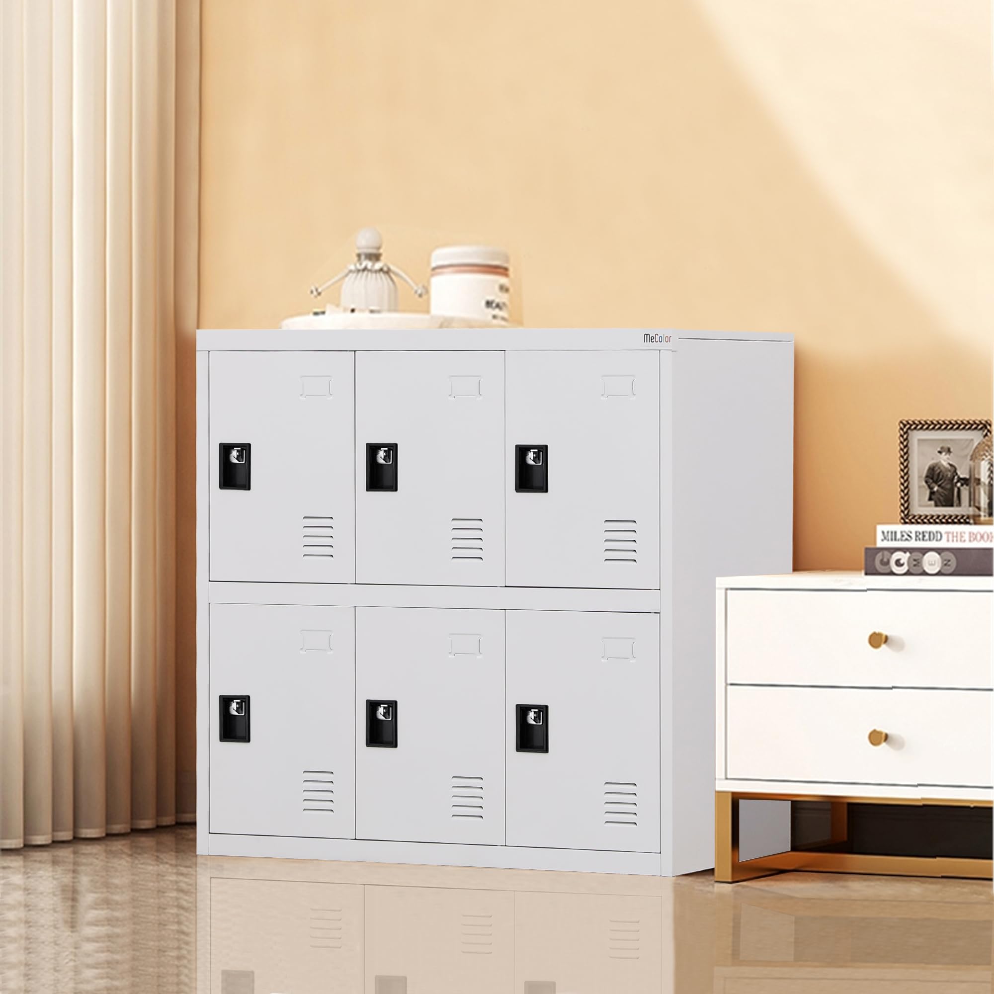 MECOLOR Kleiner Schrank mit 4,6 und 9 Türen für Mitarbeiter oder Büropersonal aus Metall für Zuhause, Supermärkte, Fitnessstudios, Einkaufszentren für Dokumente, Stoffe, Taschen