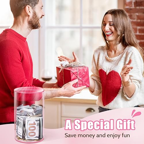 Miniatura 21 de Hicocool Alcancía transparente para adultos y niños, debe romperse para abrir, alcancía de acrílico azul, tarro de ahorro de dinero sin abrir