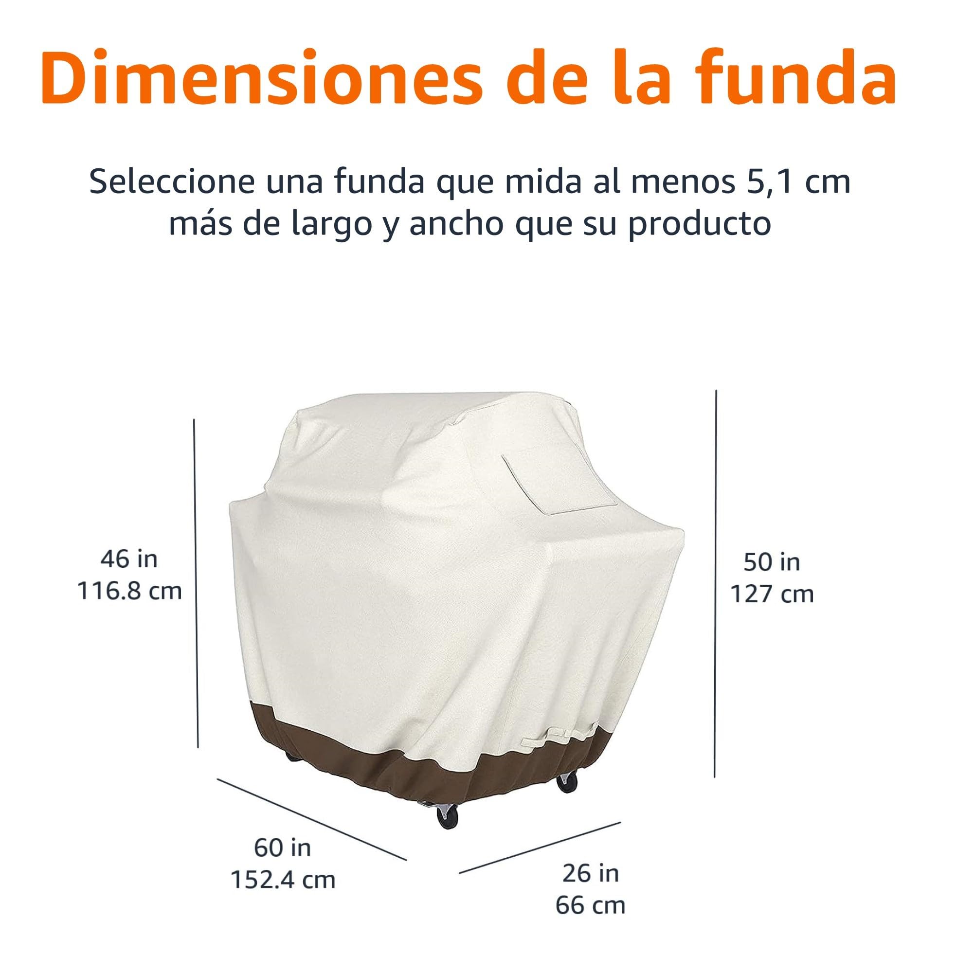 Amazon Basics Funda protectora para barbacoa (tamaño mediano), Beis/Bronceado