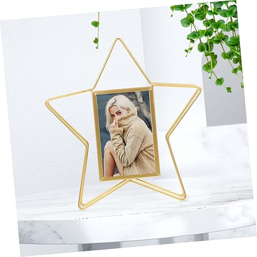 Miniatura 3 de VOSAREA Marco de fotos, marco de fotos, marco de exhibición de póster, decoraciones doradas, decoración de corazón, marco de fotos de bebé, soporte