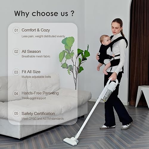 Miniatura 6 de Portabebés para recién nacidos a niños pequeños, fácil ajustable para niños de 7 a 30 libras, portabebés, portabebés, portabebés, tela de malla