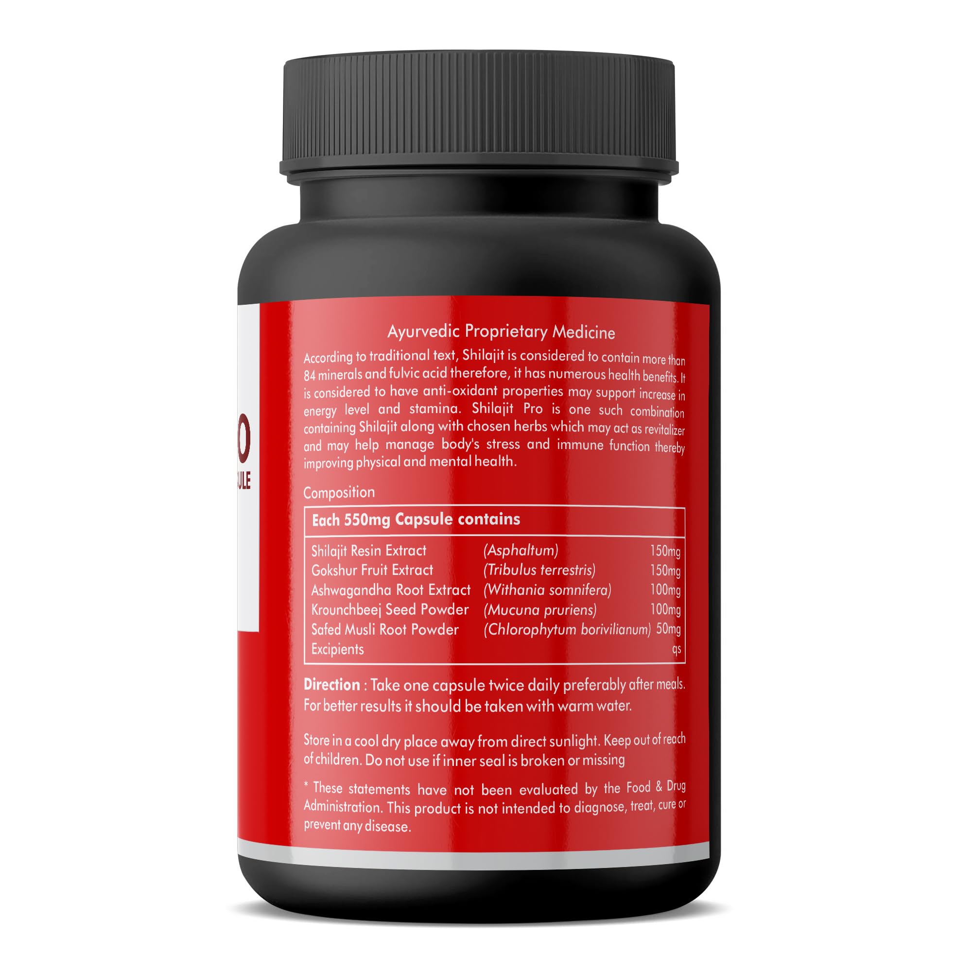 Fixuphealth Shilajit Pro Capsules for Men | Pure Shilajit Resin Extract with Kaunch Beej Mucuna Pruriens, Safed Musli, Ashwagandha & Gokshura Extracts | Energy, Stamina & Power | 30 Capsules — Amazon image 2
