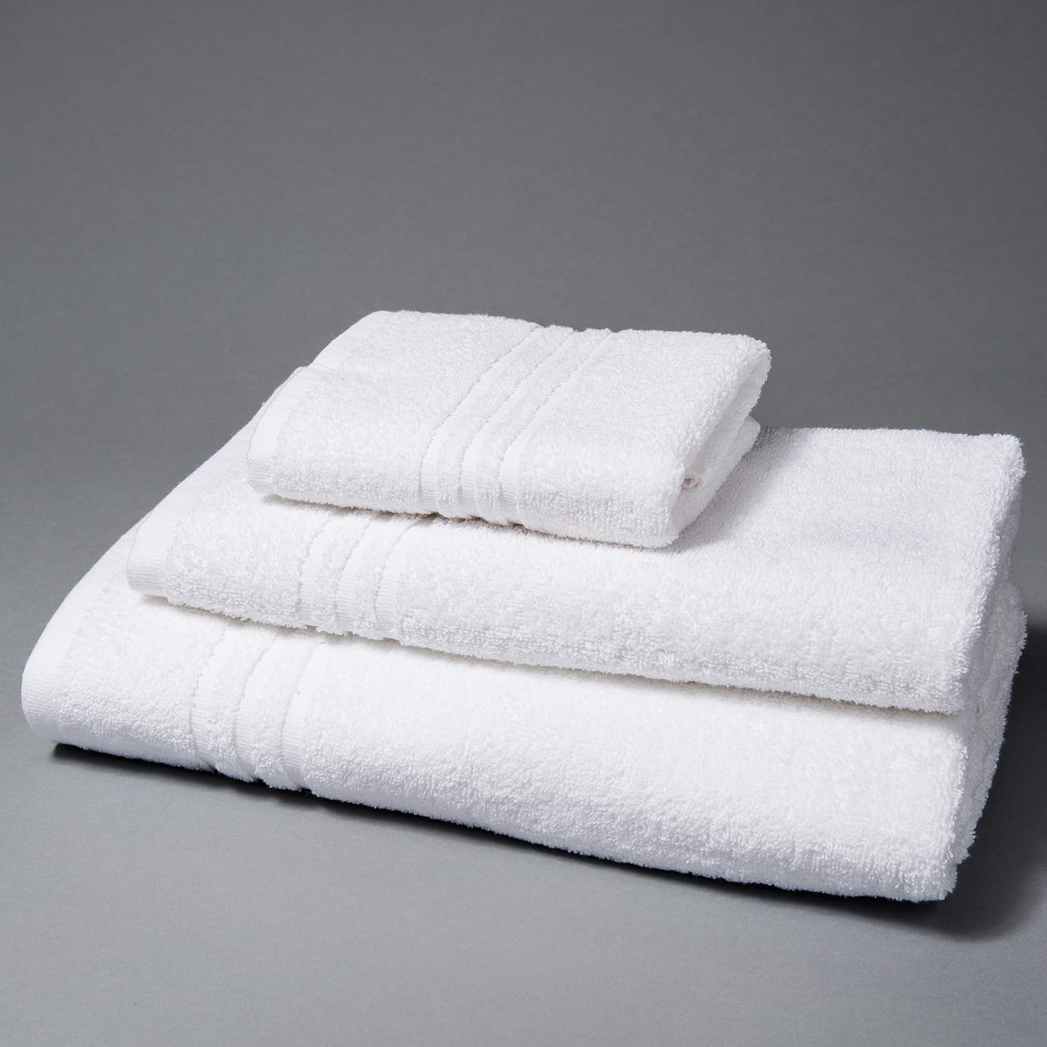 EGIDIO Set 12 Tris Asciugamani Albergo in Spugna 600 g/m² – 100% Cotone – Bianco – Ospite 40x60, Viso 60x100, Telo Doccia 100x150