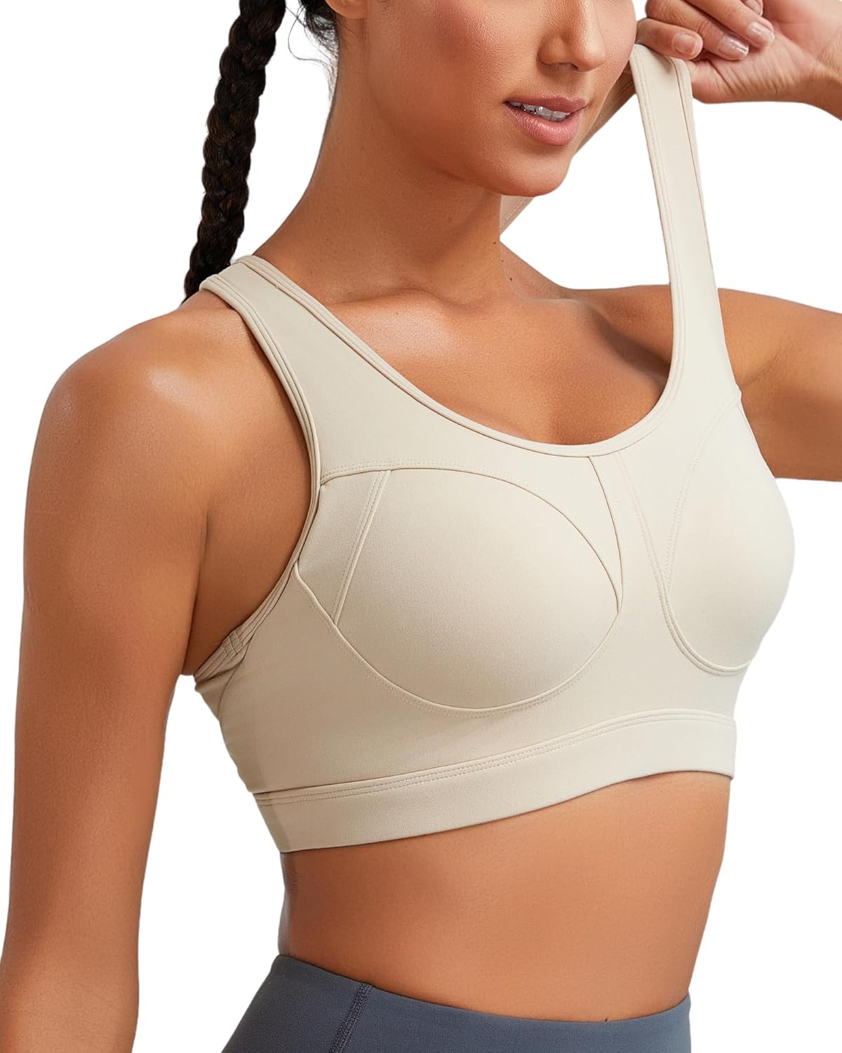 RUNNING GIRL Sports Bras for Women High Support Moulded Cup High Impact Sports Bras Racerback Workout Running Yoga Bra - Image 4