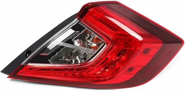 Nakkaa Outer Tail Light Assembly with Bulb Compatible with Civic Sedan 4-Door 2016-2020 Passenger Side HO2805110 33500TBAA01