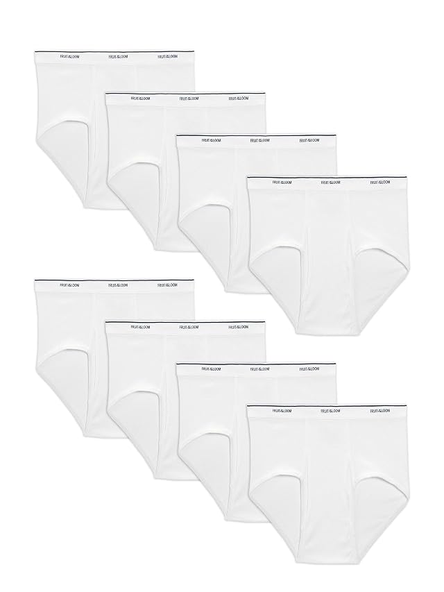 Fruit of the Loom Mens Basic White Brief Multipack
