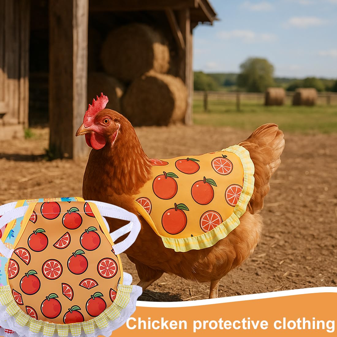 3 Piezas Sillín de Pollo,Delantal de Protección de Aves de Corral,Protección elástica,Productos para el cuidado de gallinas pequeñas y medianas, 3 estilos (22x23cm)