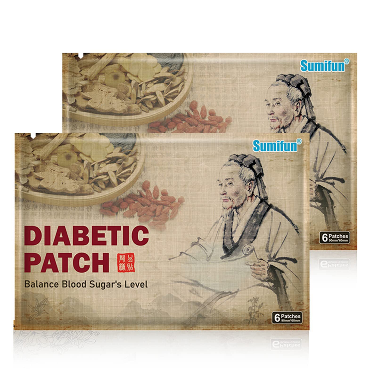 Eacam 6 Pflaster Nabelpflaster Diabetikerpflaster Gleichen den Blutzuckerspiegel aus Fördern die Durchblutung Senken Sie den Blutzucker für Diabetiker