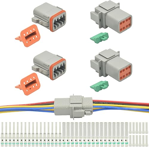 Miniatura 8 de Kit de 205 piezas de conectores Deutsch, conectores DT de 2, 3, 4, 6, 8 y 12 pines, conectores eléctricos impermeables IP67 con 70 pares de