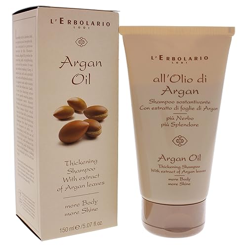 Miniatura 3 de L'Erbolario Champú espesante de aceite de argán, tratamiento limpiador cremoso, ideal para todo tipo de cabello, fórmula rica y nutritiva, protege,