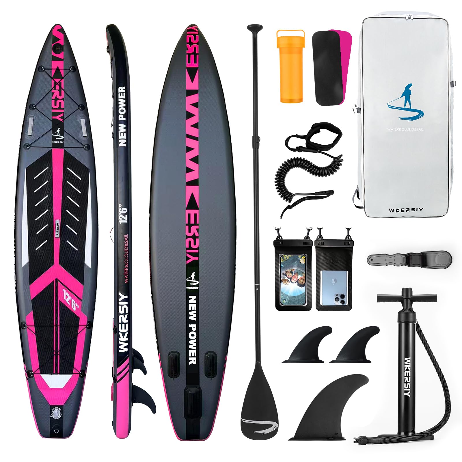 Paddle Gonflable Course 380 cm – Sup de Vitesse Rigide Haute Performance pour Compétition & Longue Distance – Planche à Pagaie Pro avec Accessoires – Garantie 2 Ans