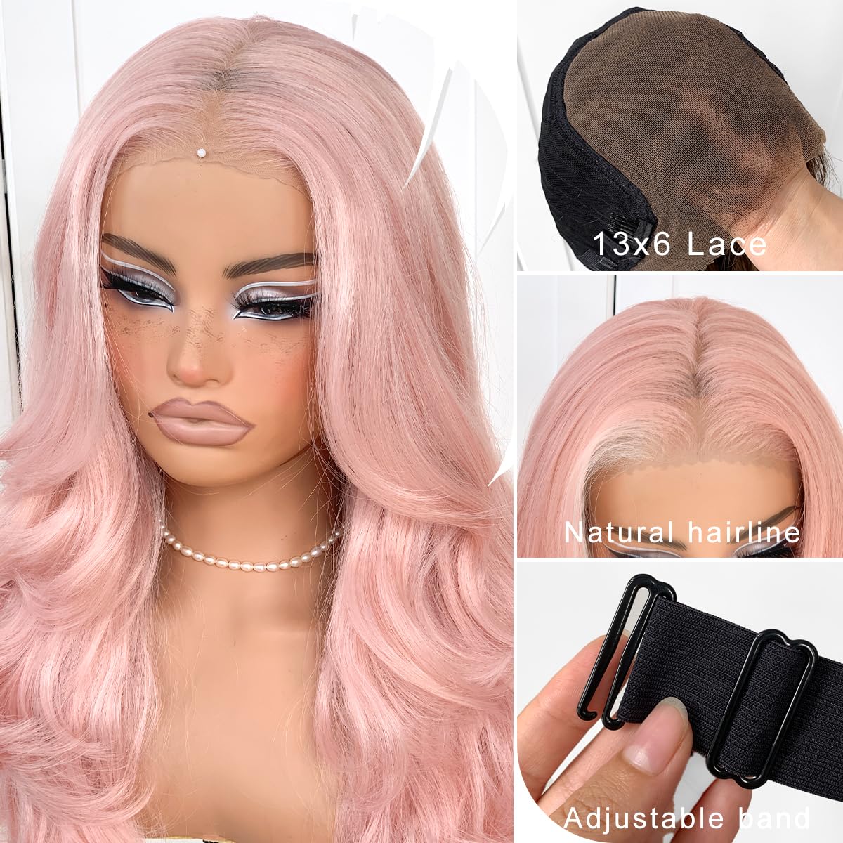 Voluminous Feather Layered Hair Flip Out Preplucked Precision-Precut-cut Ready-to-Go Glueless 13x6 HD Synthetic Lace Front Wig Pastel Pink Wig