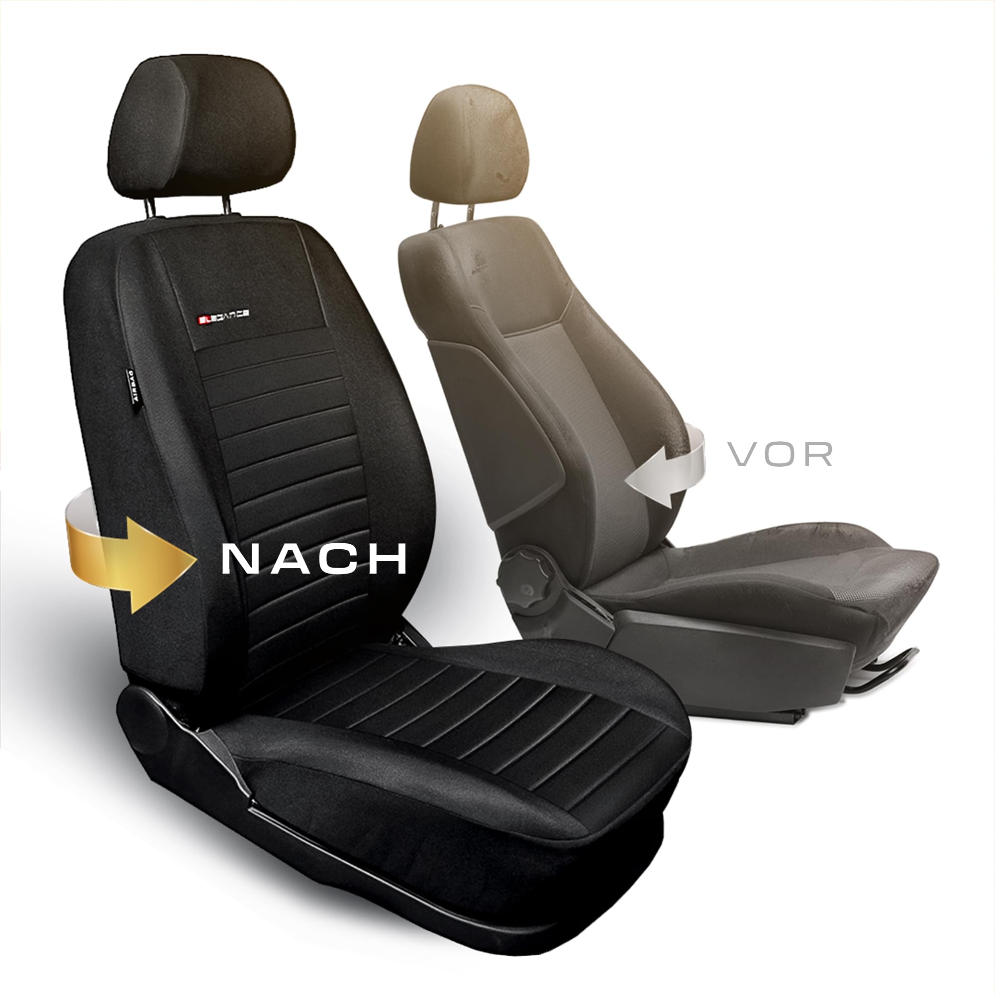 MOTOS Fundas Asientos Coche para Renault Scenic III 2009-2016 Funda Asiento Coche Delantero con Sistema de Airbag Activo, Ajuste, Material de Tres Capas, Aspecto Elegante, Aplicación Versátil