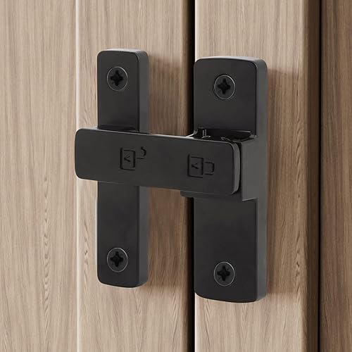 Miniatura 2 de Cerradura de puerta corrediza de granero, perno de bloqueo de puerta de granero oscilante con tornillos, perno de cierre abatible de gabinete de 180