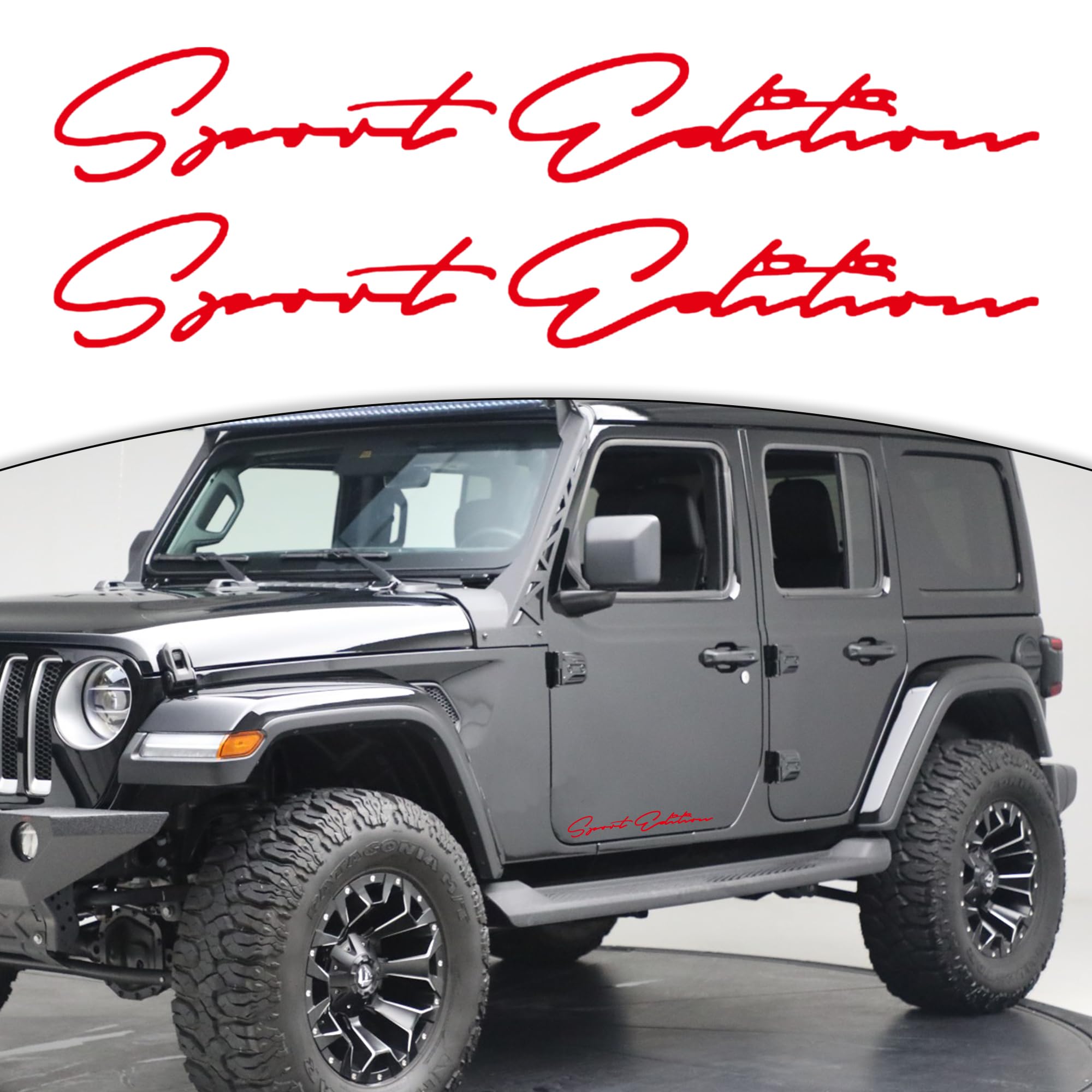 Zhizhong Sport Edition Decal, 2 Pcs 15'' Car Hood Vinyl Sticker Fit for All Cars (Red)