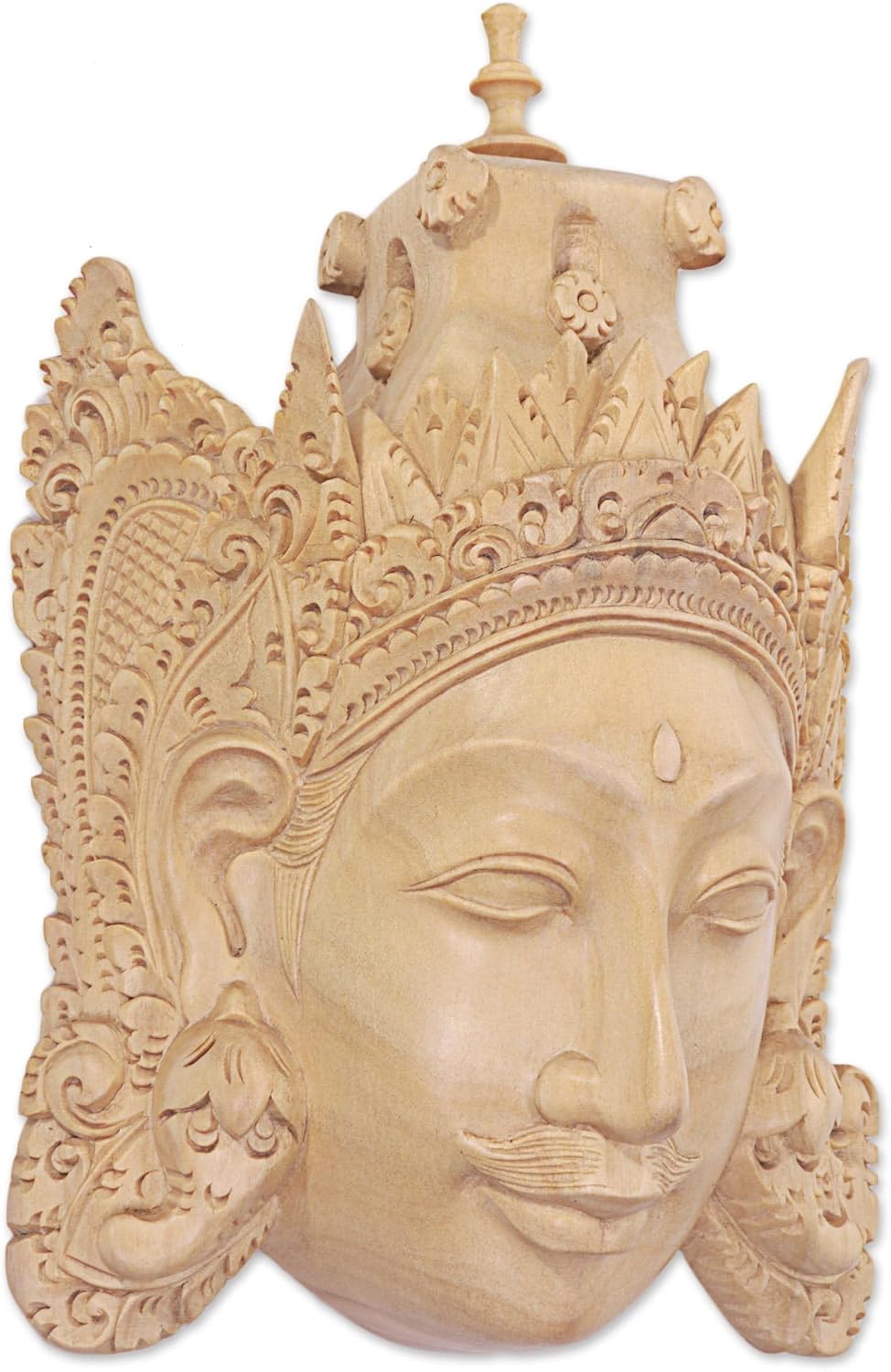 NOVICA Decorative Wood Mask, Beige