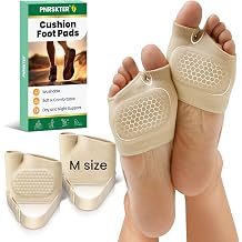 Pnrskter Metatarsal Pads for Women   2PCS Adjustable Heel Strap Metatarsal Pads, SEBS Gel Ball of Foot Cushion Pads for Pain Relief, Breathable Design for Walking, Running or Standing M Size