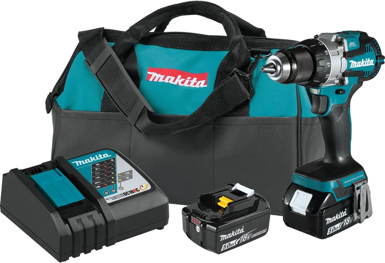 Makita XPH16T 18V LXT® Lithium-Ion Compact Brushless Cordless 1/2" Hammer Driver-Drill Kit (5.0Ah)