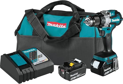 Makita XPH16T 18V LXT Lithium-Ion Compact Brushless Cordless 1/2 Hammer Driver-Drill Kit (5.0Ah)