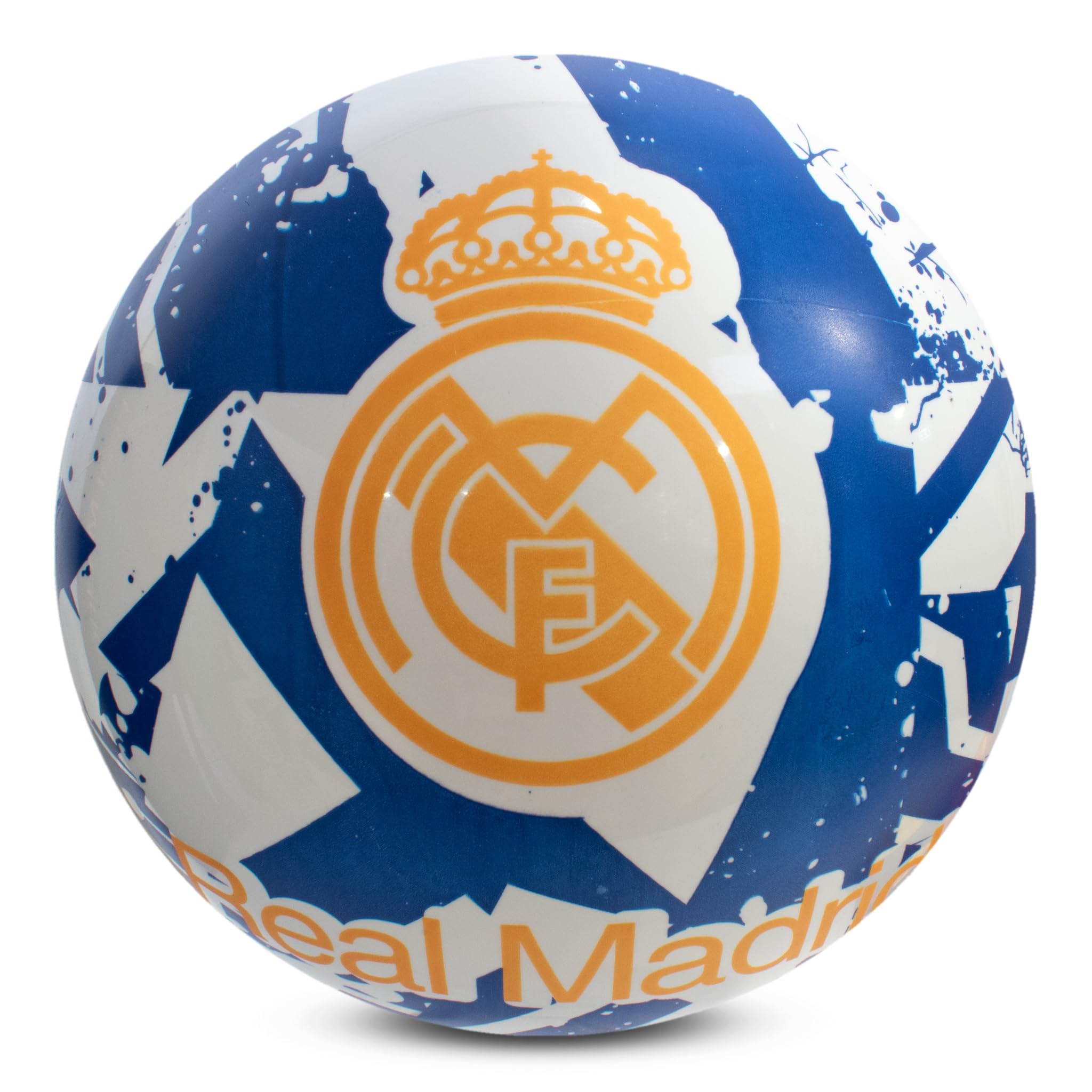 Hy-Pro Officially Licensed Real Madrid CF Play Ball, 9 Inch, Flyaway, Real Madrid Merchandise, Great Football Gift Idea, Ideal For Kids, Soft Ball, Indoor & Outdoor