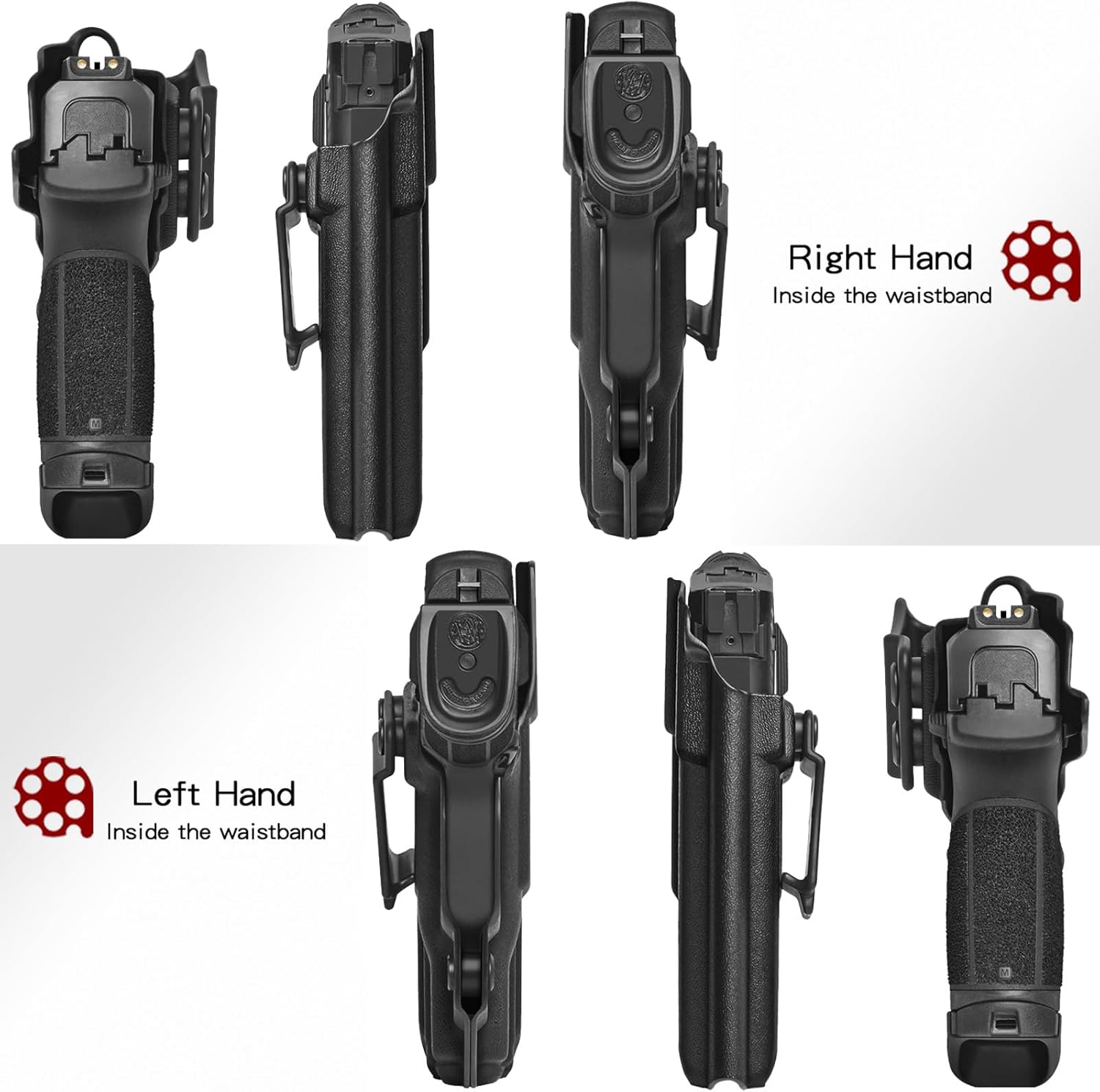 Amberide IWB Kydex Holster for S&W M&P, Shield CT Laser, Shield Plus, Shield M1.0, Shield M2.0 3.1, EZ 9mm, EZ 380, Equalizer, Bodyguard .380, CSX 3.1, M&P 9/.40 3.5 3.6 4 4.25, Select Model