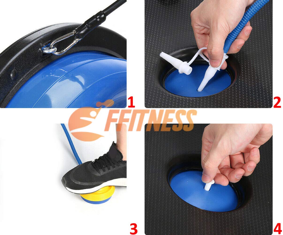 Fitness Balance Ball (Ø 60 cm) | Palla in ABS e PVC | Gymball Training Board Semisfera Cupola | Aumenta Equilibrio Resistenza Forza e Allena il Core