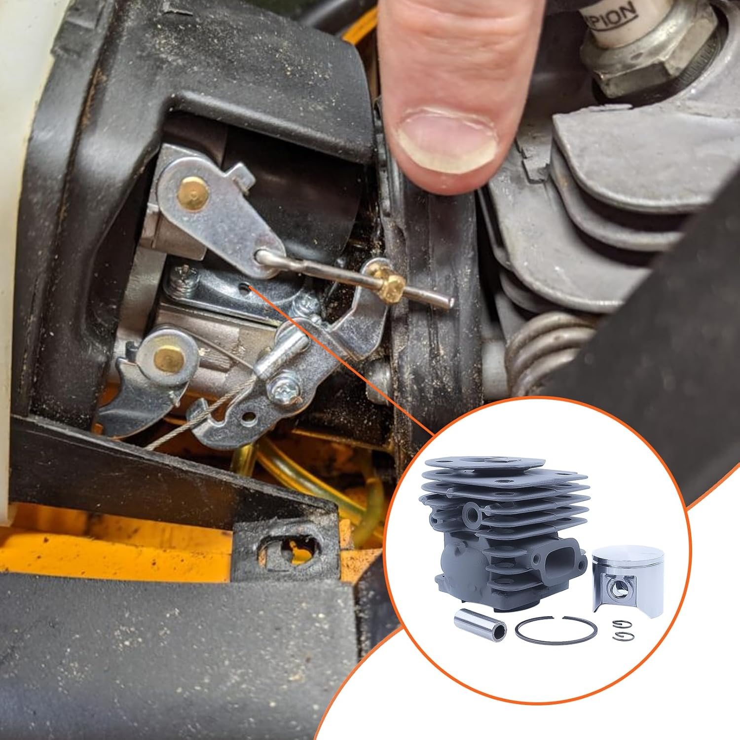 Tune Up Carburetor Carb Kit For Poulan Chainsaw Part Pro PP4218A 18" 42CC, Carburetor, Spark Plug, Air Filter, Fuel Line, Check Valve, Primer Blub, Carb Gasket Fuel Filter