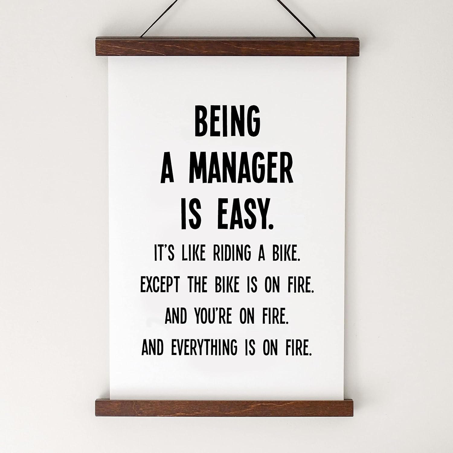 Being a Manager Is Easy Wall Art – Funny Office Décor for Boss or White Elephant Gift Exchange